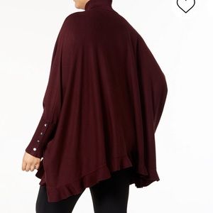 Alfani Plus Size Ruffled Cape Sweater 3x